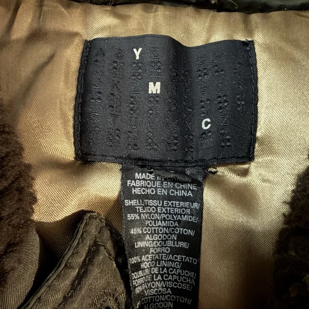 YMC You Must Create Sherpa Collar Flight Bomber Jacket Olive Size M